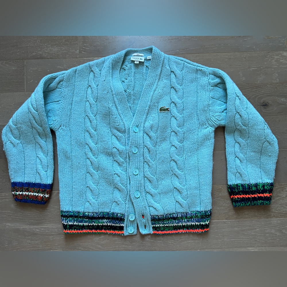 Lacoste Light Blue Cable Knit Sweater